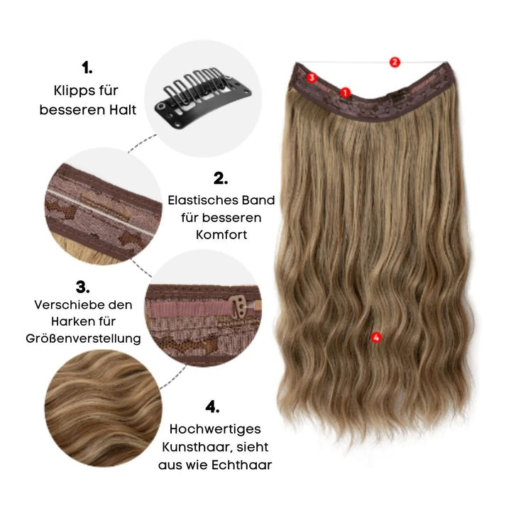 Haar Extensions 2.0 | Mit Band & Clip | 40Cm 50Cm 60Cm - SOLOH